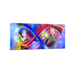 Billede på glas - En dans af farver - 120x50 cm