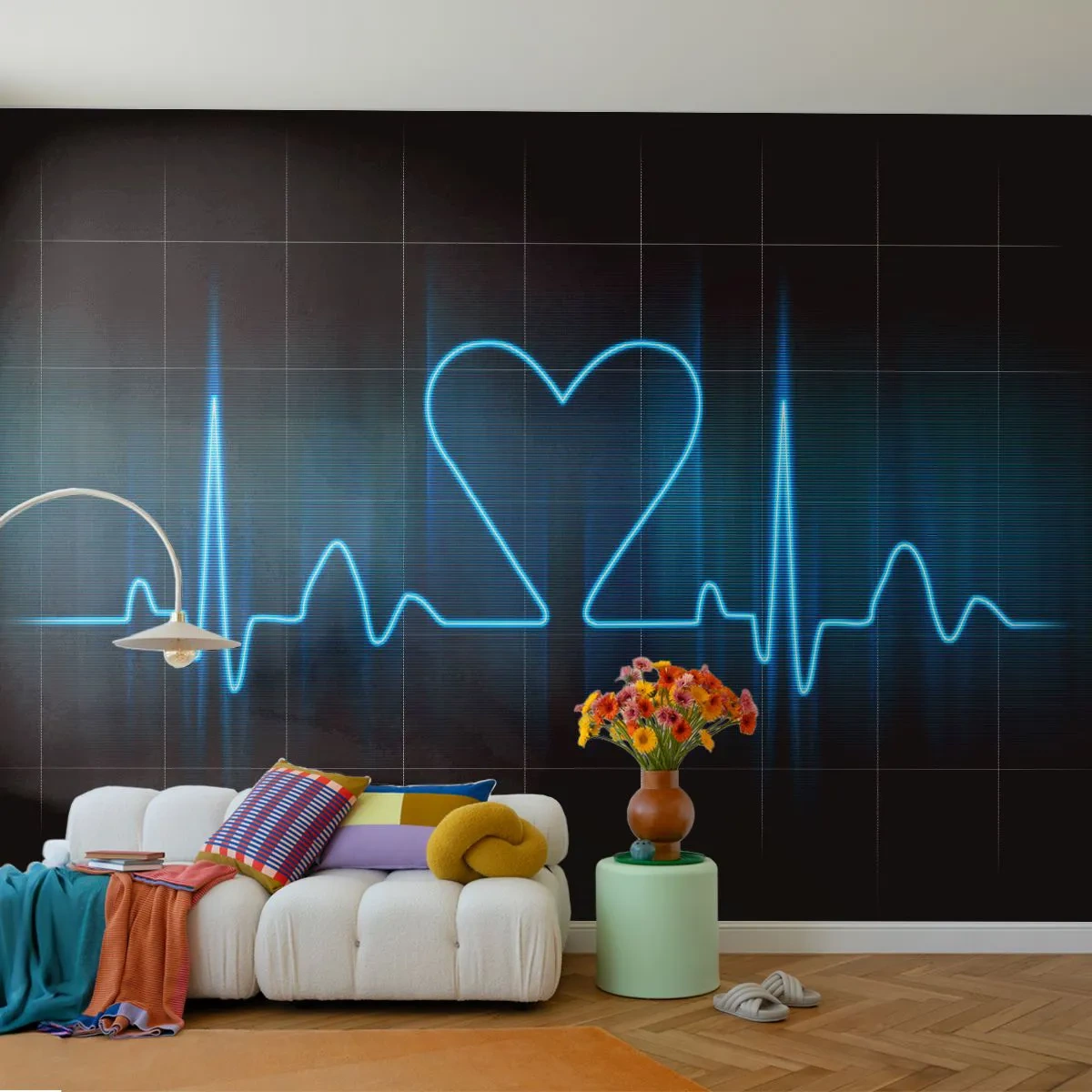 Fototapet Premium Canvas - I hjertets rytme - Grafik, Hjerte, Stykke - 250x175 cm