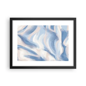 Plakat i sort ramme - Blå krusninger - 40x30 cm