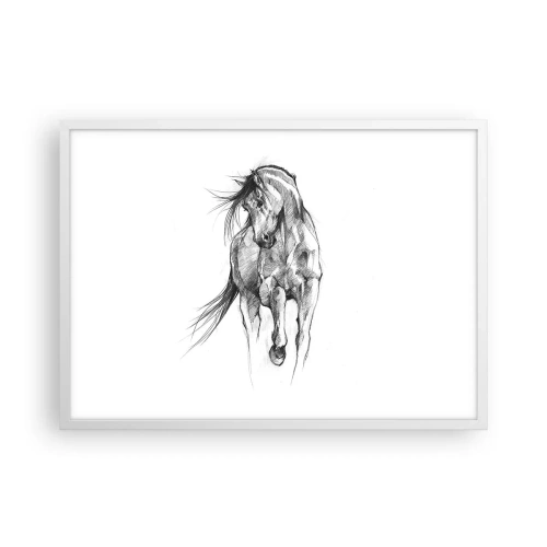 Plakat i hvid ramme - I en yndefuld trav - 70x50 cm