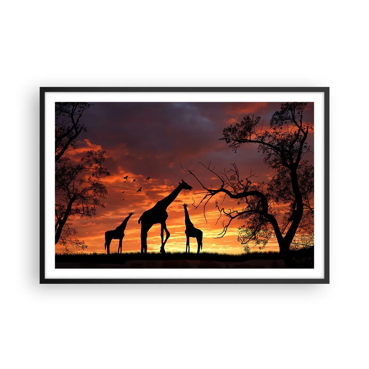 Plakat i sort ramme - En lille middag med dem, du holder af - 91x61 cm