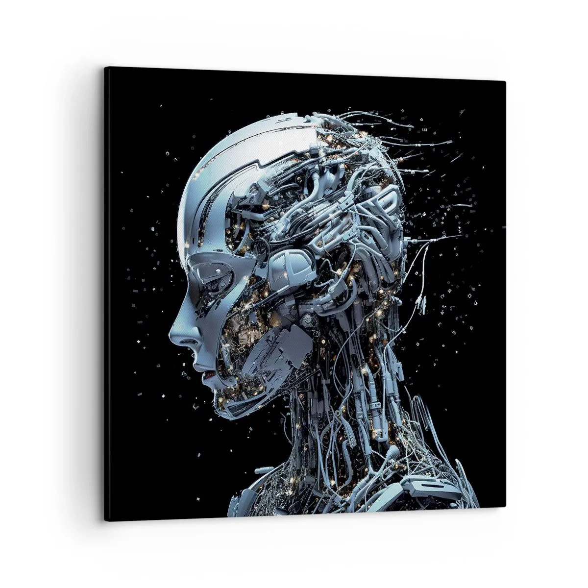 Lærredstryk - Billede på lærred - Teknologi er en kvinde - 50x50 cm