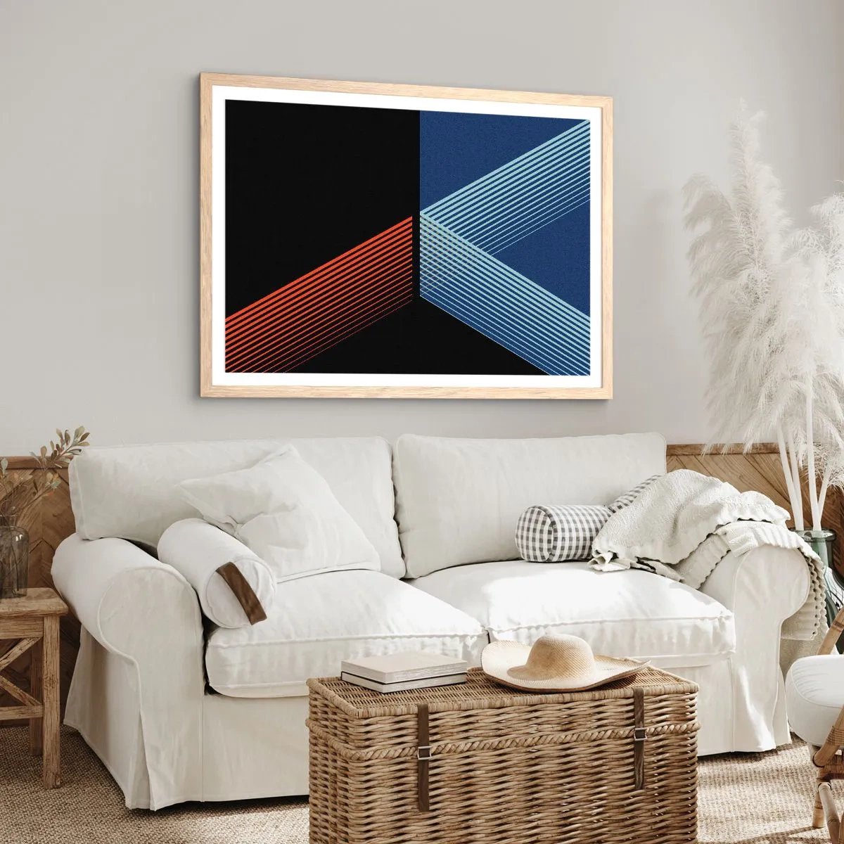 Plakat i ramme af lyst egetræ - En simpel historie - 91x61 cm