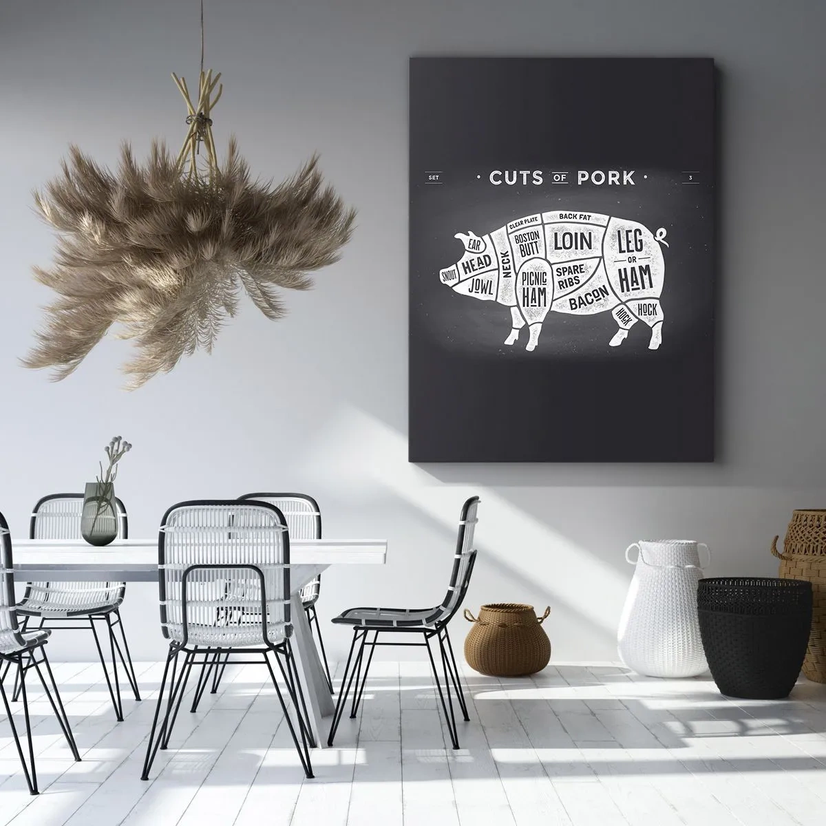 Lærredstryk - Billede på lærred - Slagterens grundbog - 55x100 cm