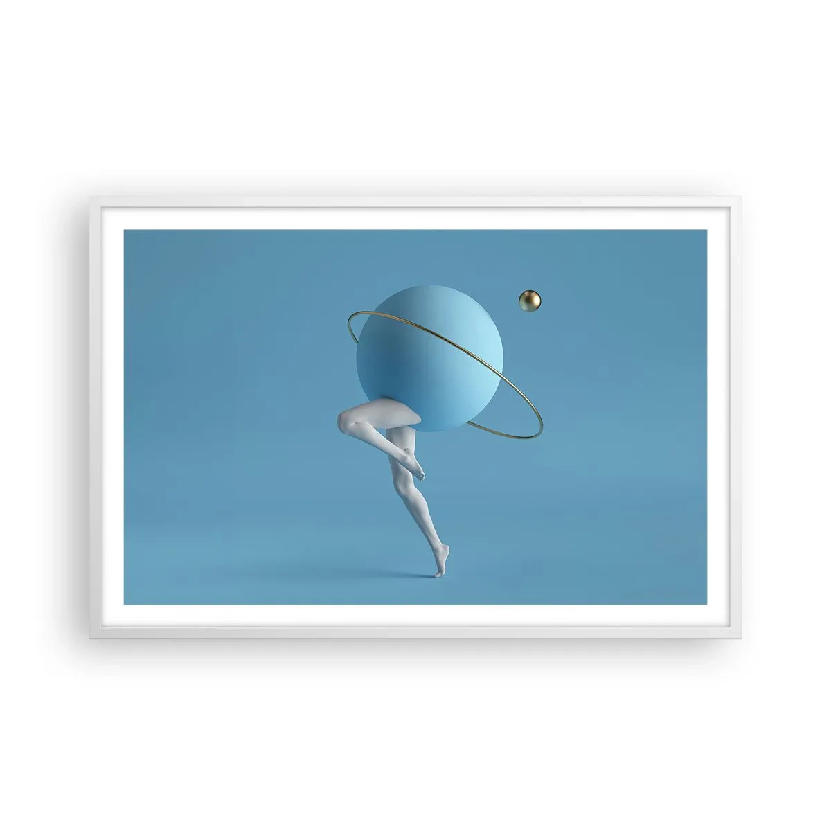 Plakat i hvid ramme - Og planeterne går amok - 91x61 cm