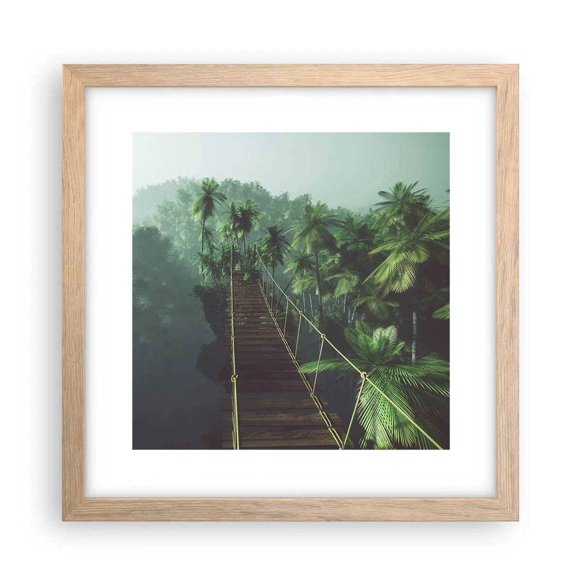 Plakat i ramme af lyst egetræ - Over det kogende grønne - 30x30 cm