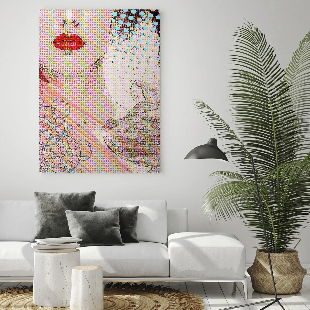 Billede på glas - Tegneserieheroin - 50x70 cm