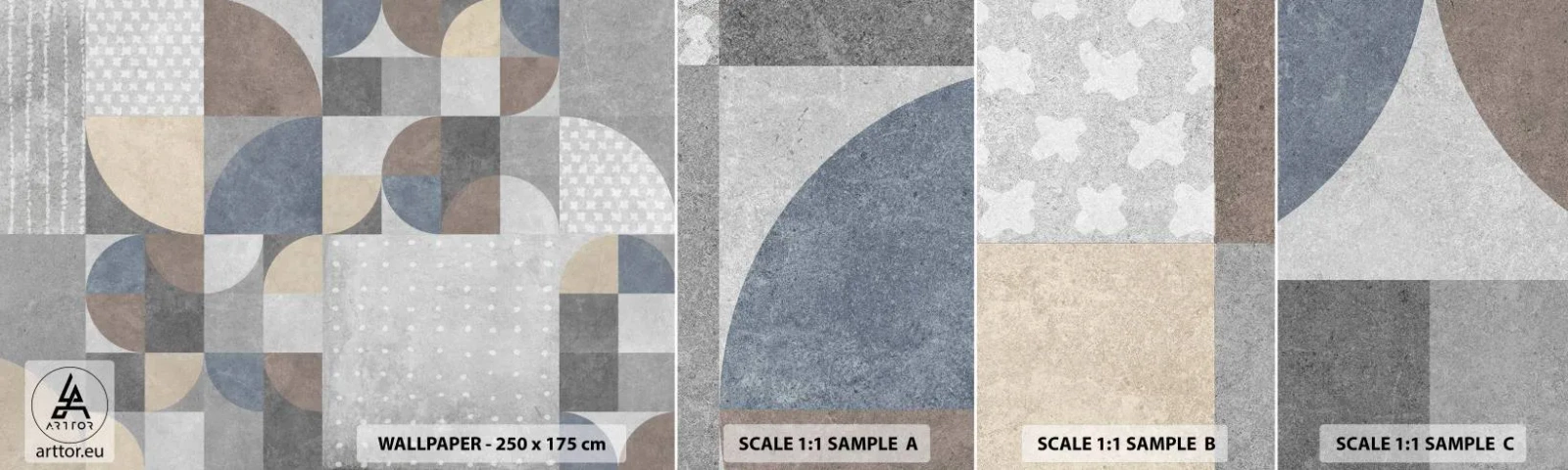 Fototapet Prøve Standard Eco - Keramisk fantasi - Abstraktion, Stykke, Geometrisk mønster - 100x30 cm