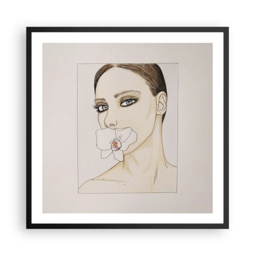 Plakat i sort ramme - Et symbol på elegance og skønhed - 60x60 cm