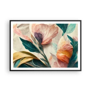 Plakat i sort ramme - Blomster på de sydlige øer - 100x70 cm