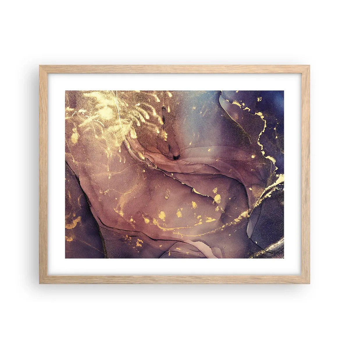 Plakat i ramme af lyst egetræ - Materie og ånd - 50x40 cm