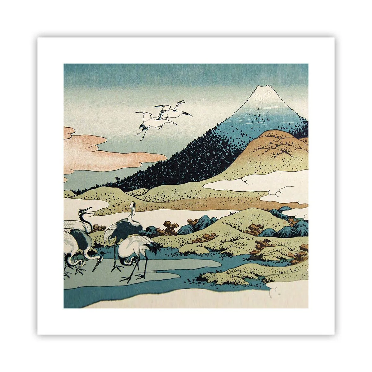Plakat - I japansk ånd - 40x40 cm