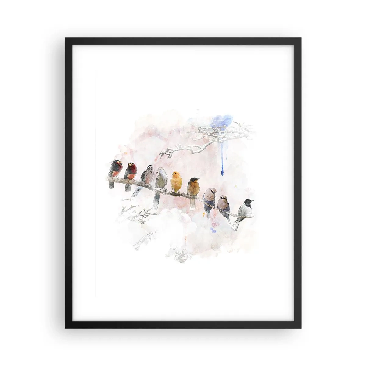 Plakat i sort ramme - Møde med vinger - 40x50 cm