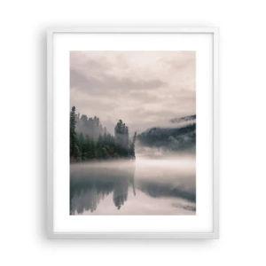 Plakat i hvid ramme - I drømmen, i tågen - 40x50 cm