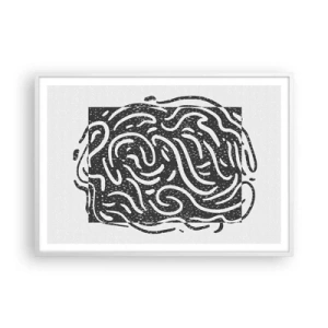 Plakat i hvid ramme - Abstraktion: en dans af glæde - 100x70 cm