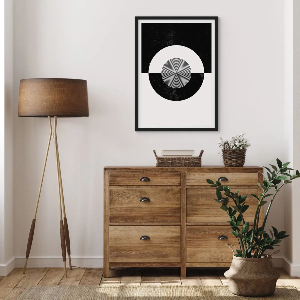Plakat i sort ramme - Harmoni i sort og hvidt - 40x50 cm