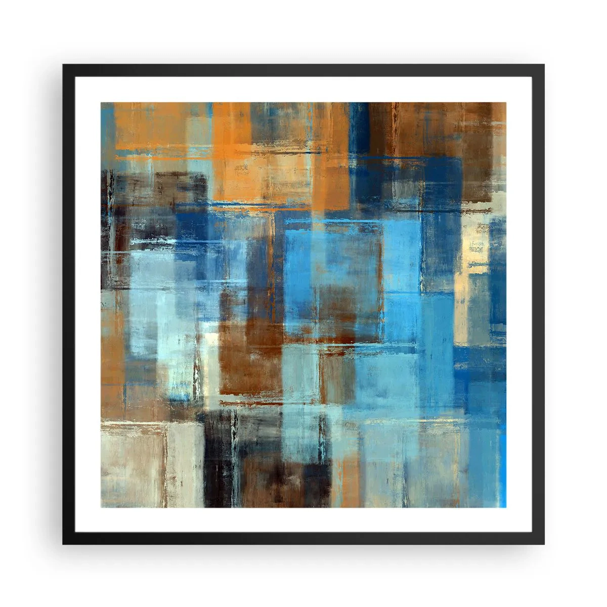 Plakat i sort ramme - Gennem det blå slør - 60x60 cm