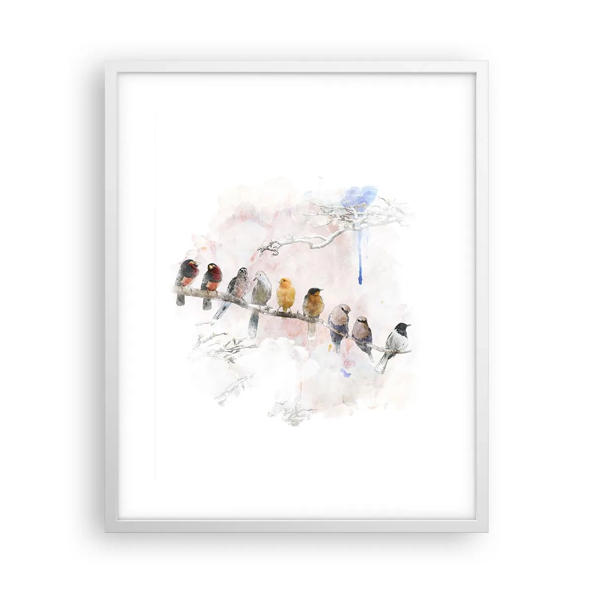 Plakat i hvid ramme - Møde med vinger - 40x50 cm