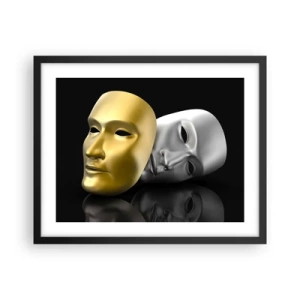 Plakat i sort ramme - Livet er teater - 50x40 cm