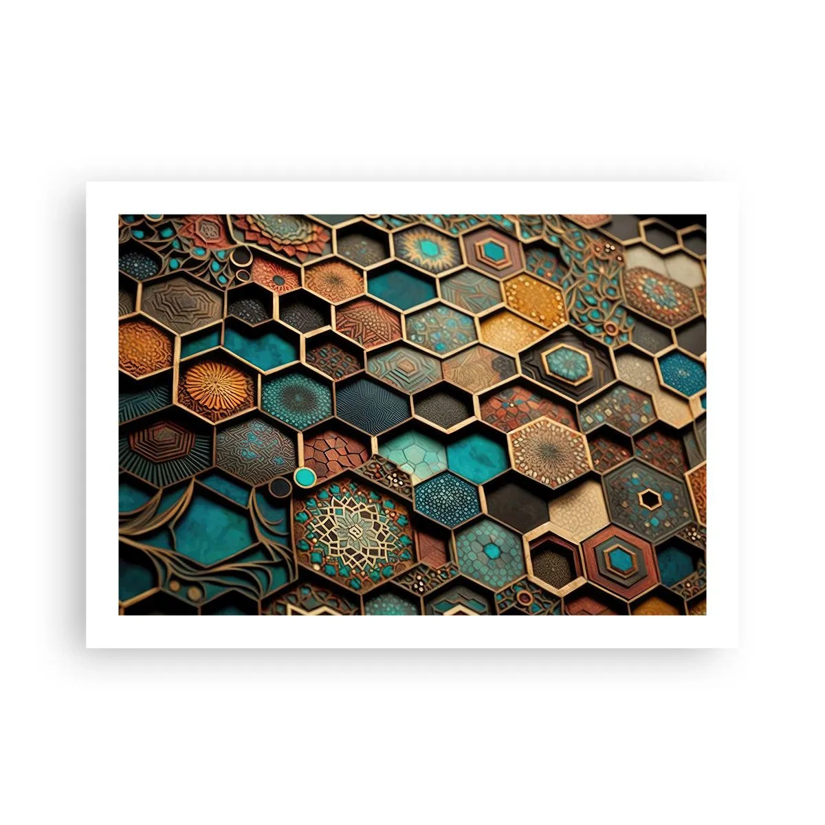 Plakat - Arabiske ornamenter - en variation - 70x50 cm