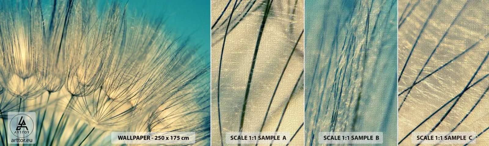 Prøve Fototapet Premium Canvas - Venter på vinden - Mælkebøtte, Eng, Natur - 100x30 cm