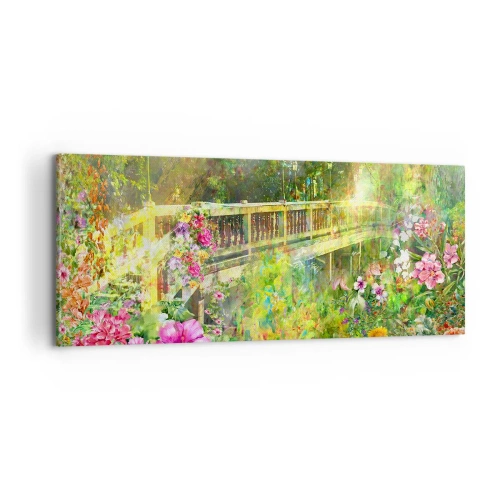 Lærredstryk - Billede på lærred - Bro af forårets suk - 100x40 cm