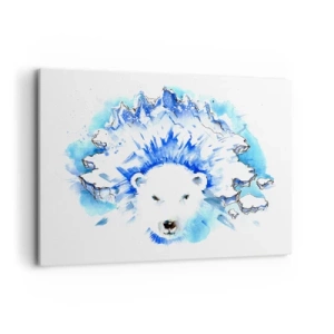 Lærredstryk - Billede på lærred - Kongen af Arktis i en iskrone - 100x70 cm