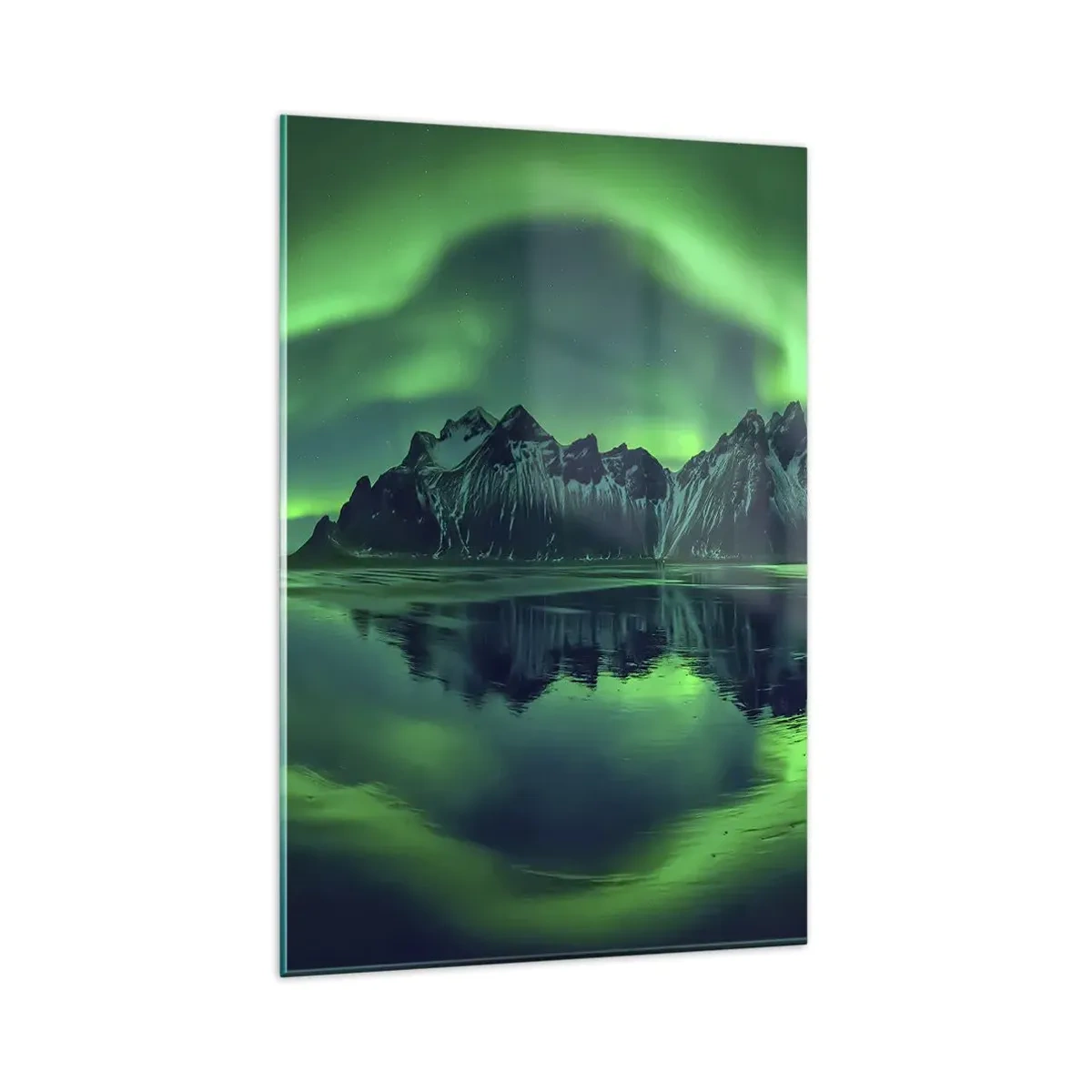 Billede på glas - I auroraens arme - 80x120 cm