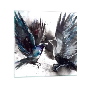 Billede på glas - En ravn til en ravn... - 60x60 cm