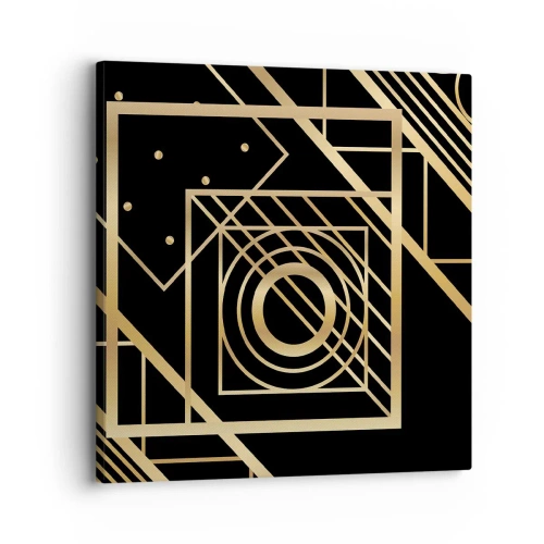 Lærredstryk - Billede på lærred - Gylden geometri - 30x30 cm