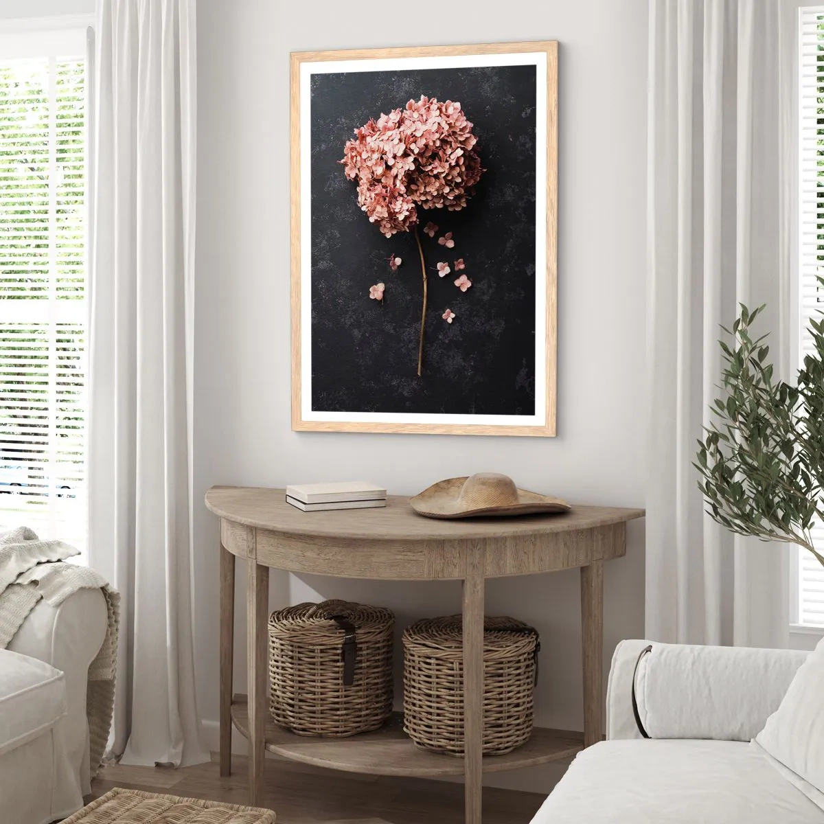 Plakat i ramme af lyst egetræ - Et virkelig romantisk tegn - 70x100 cm