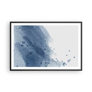 Plakat i sort ramme - Blå tyl - 91x61 cm