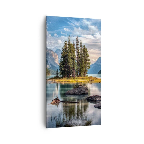 Lærredstryk - Billede på lærred - Over store og klare vande… - 55x100 cm
