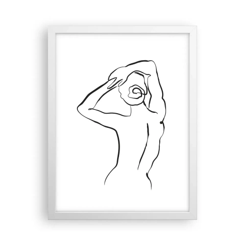 Plakat i hvid ramme - Handling om morgenen - 30x40 cm