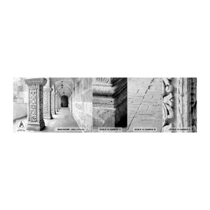 Prøve Fototapet Premium Sand - Og hvor går det hen...? - Arkitektur, Stykke, Sort og hvid - 100x30 cm