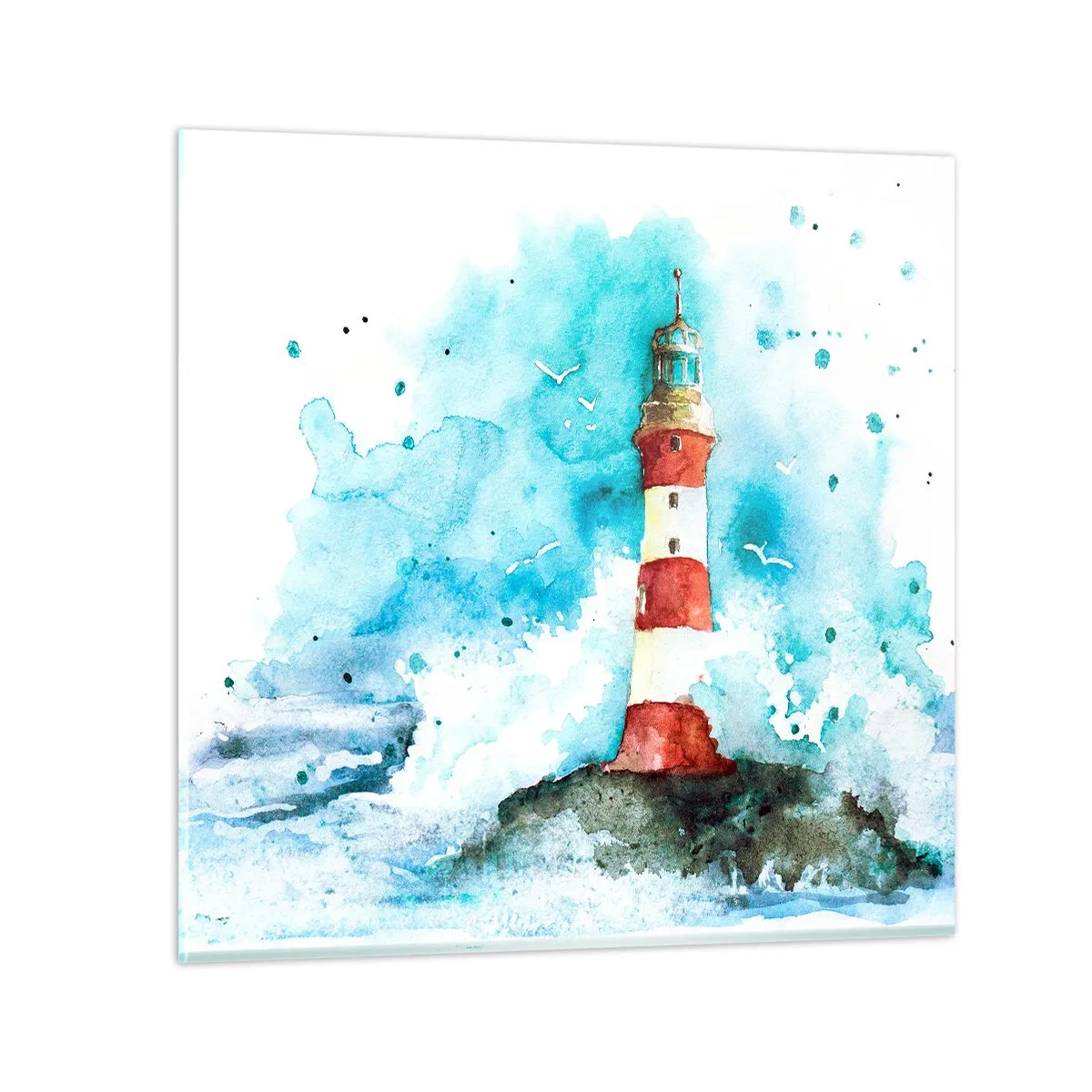 Billede på glas - Elementernes enhed - 70x70 cm