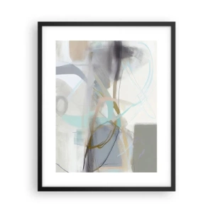 Plakat i sort ramme - Tågeagtig abstraktion - 40x50 cm