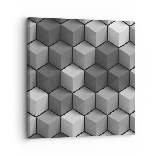 Lærredstryk - Billede på lærred - Kubistisk puslespil - 30x30 cm