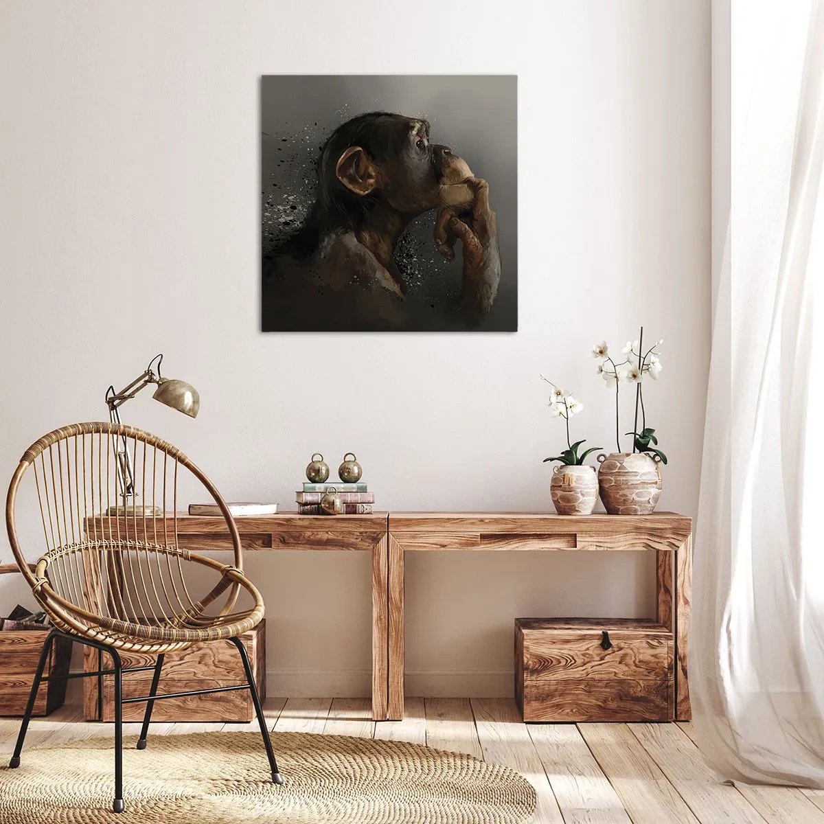 Lærredstryk - Billede på lærred - Helt sikkert en tænker - 40x40 cm