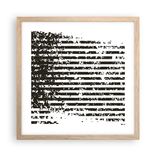 Plakat i ramme af lyst egetræ - Rytme og støj - 40x40 cm