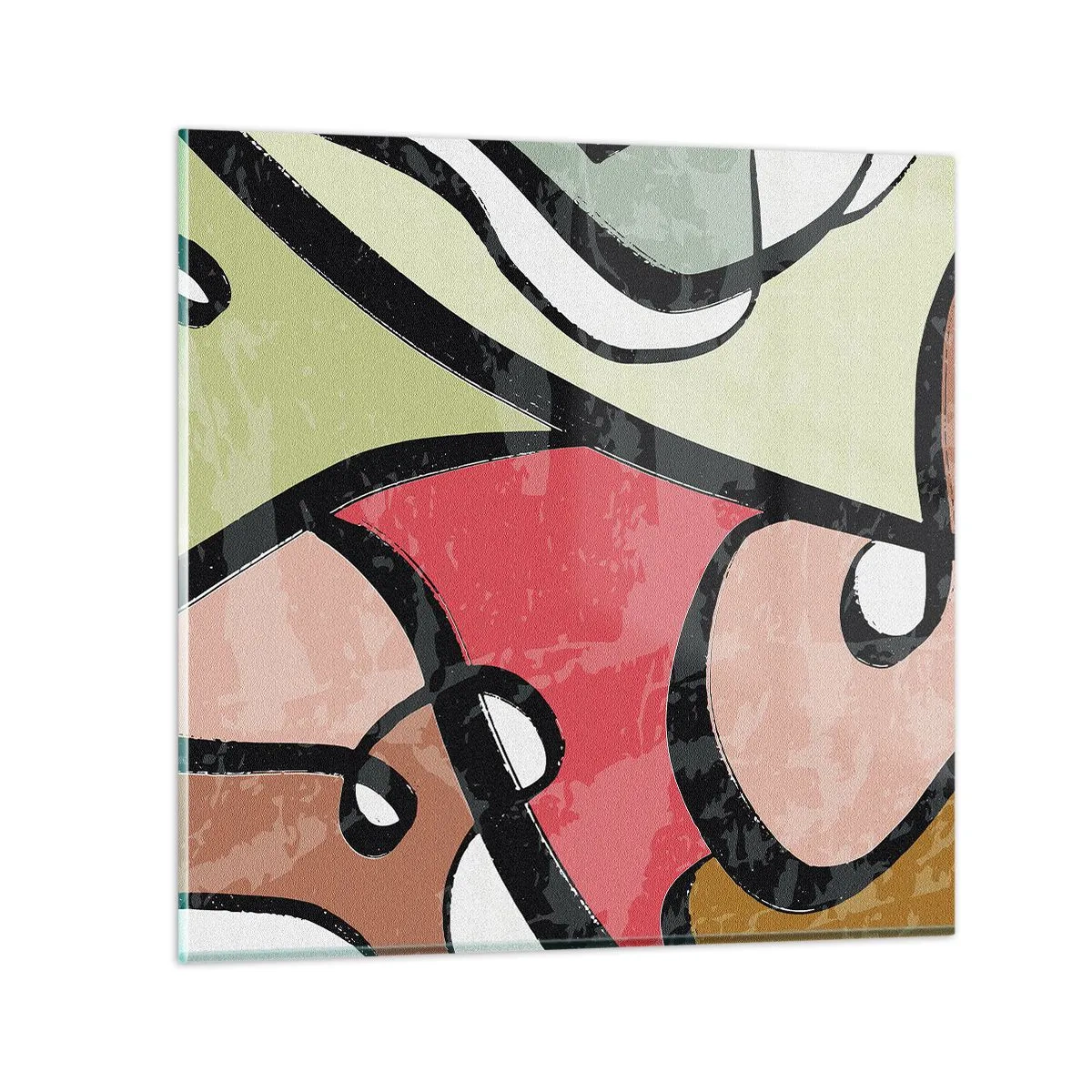 Billede på glas - Pirouetter blandt farver - 70x70 cm