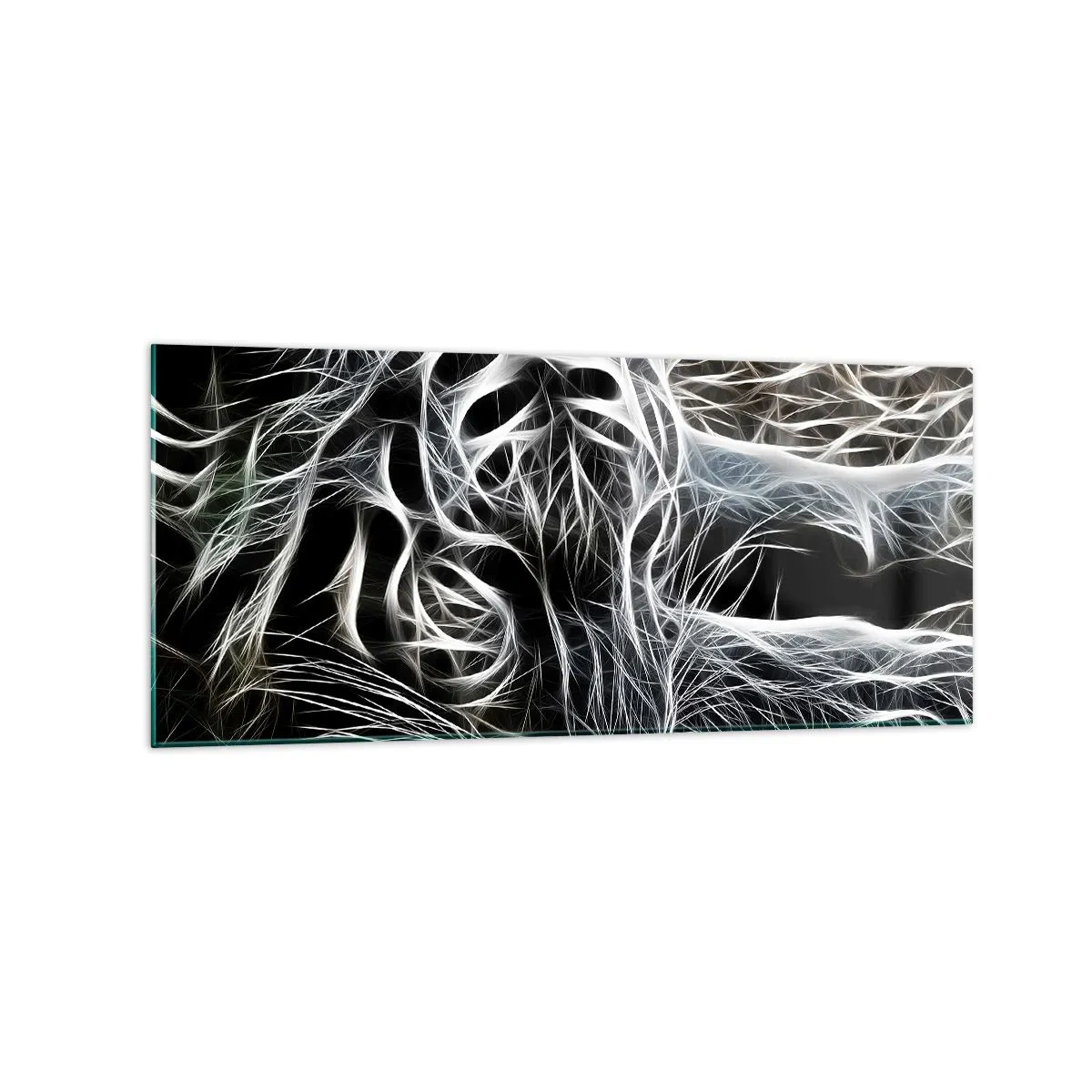 Billede på glas - En undersøgelse af kattens lethed - 120x50 cm