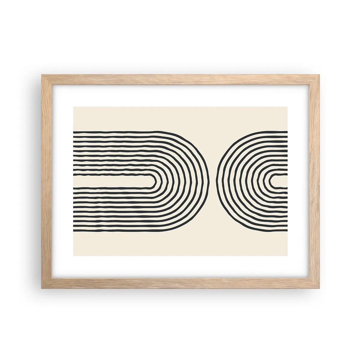 Plakat i ramme af lyst egetræ - Kommer snart... - 40x30 cm