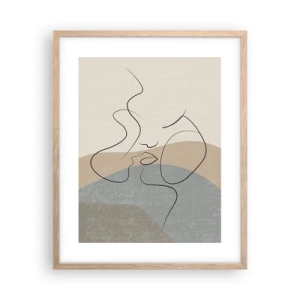 Plakat i ramme af lyst egetræ - Som et penselstrøg - 40x50 cm