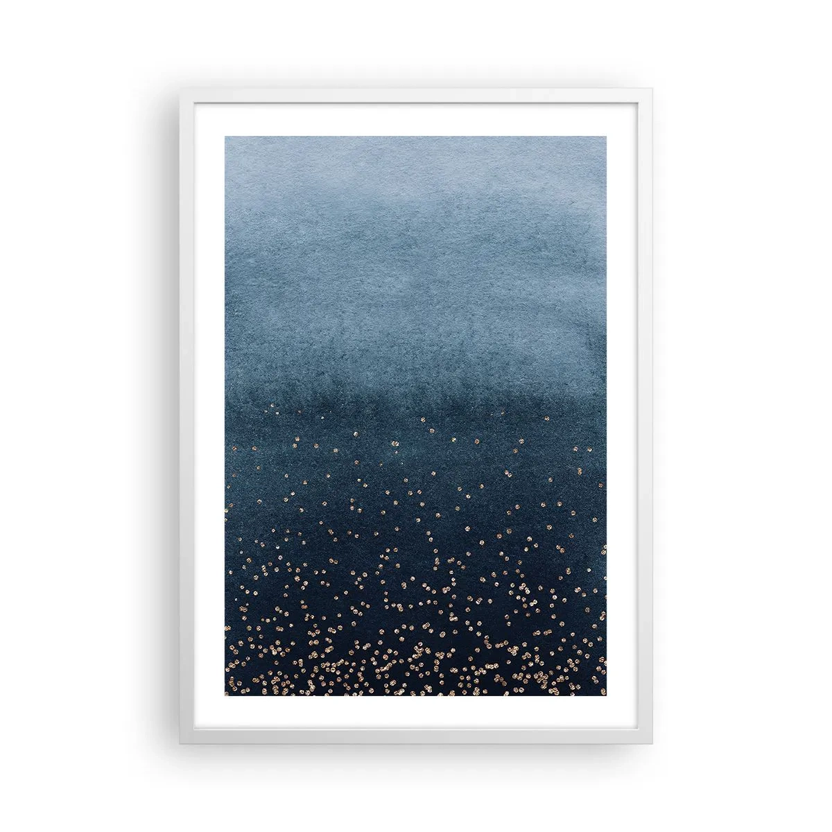 Plakat i hvid ramme - Sammensætning - blå faser - 50x70 cm