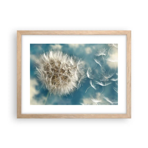 Plakat i ramme af lyst egetræ - En engels åndedræt - 40x30 cm