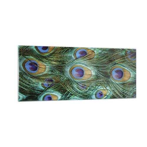 Billede på glas - En påfugls blik - 100x40 cm