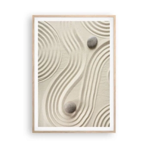 Plakat i ramme af lyst egetræ - Et strejf af varme - 70x100 cm