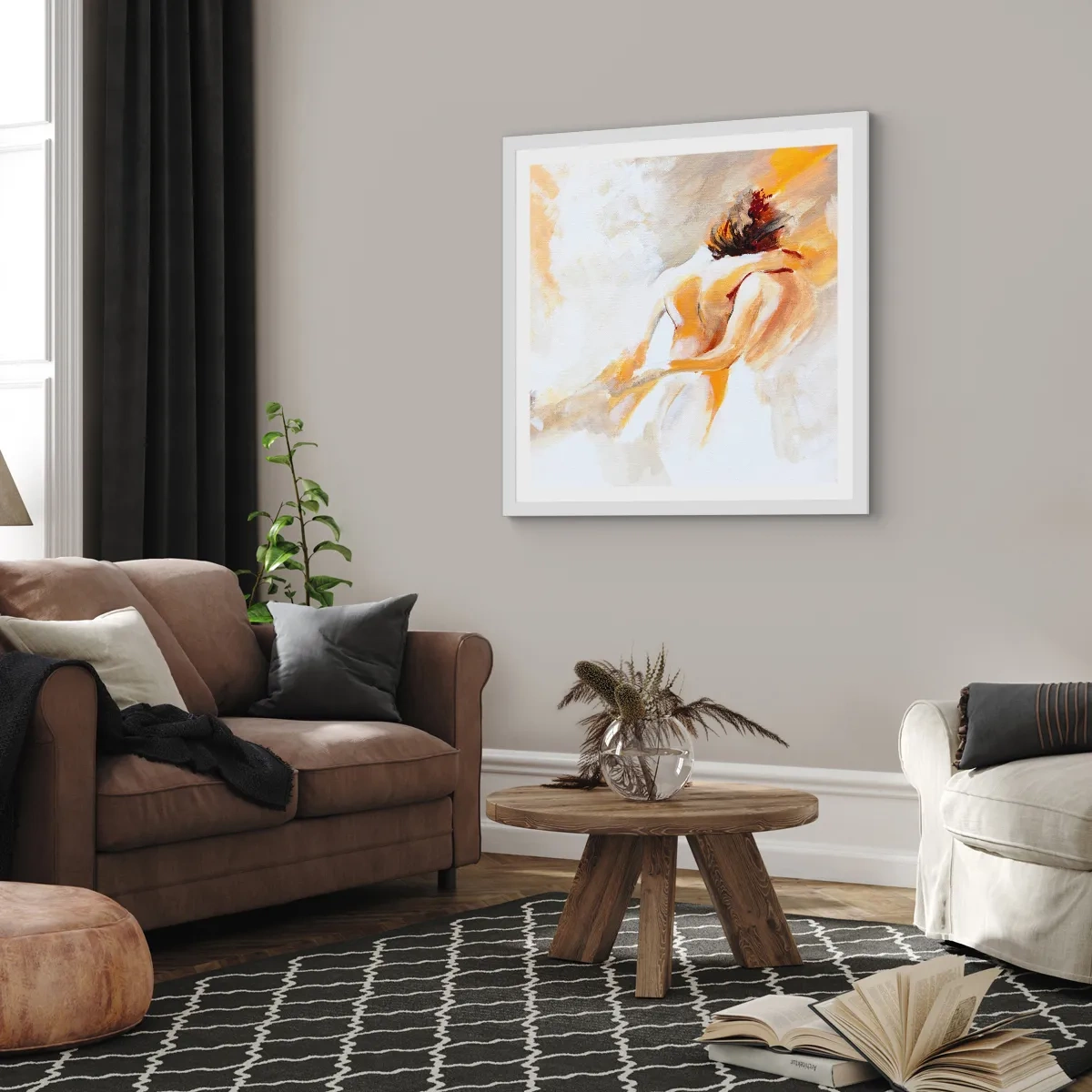 Plakat i hvid ramme - I himlen af nærhed - 40x40 cm