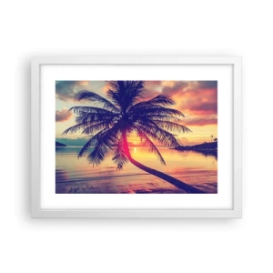 Plakat i hvid ramme - En aften under palmerne - 40x30 cm